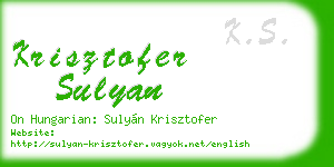 krisztofer sulyan business card